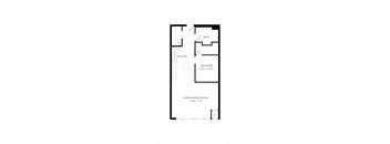 a floor plan of a 1 bedroom floor plan