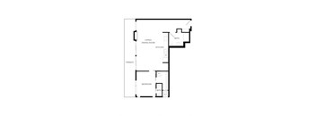 a floor plan of a house with a bedroom and a living room