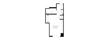 a floor plan of a house with a small floor plan with a loft