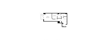 a floor plan of a home with a bedroom and a living room