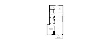 a floor plan of a house with an open floor plan and a staircase