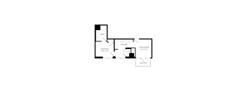 a floor plan of a house drawing of a living room and a bedroom