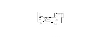 a floor plan of a house with two floors and a staircase