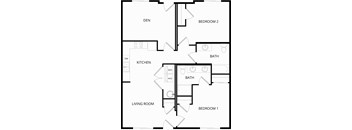 600 Riverside two bedroom Glacier floor plan