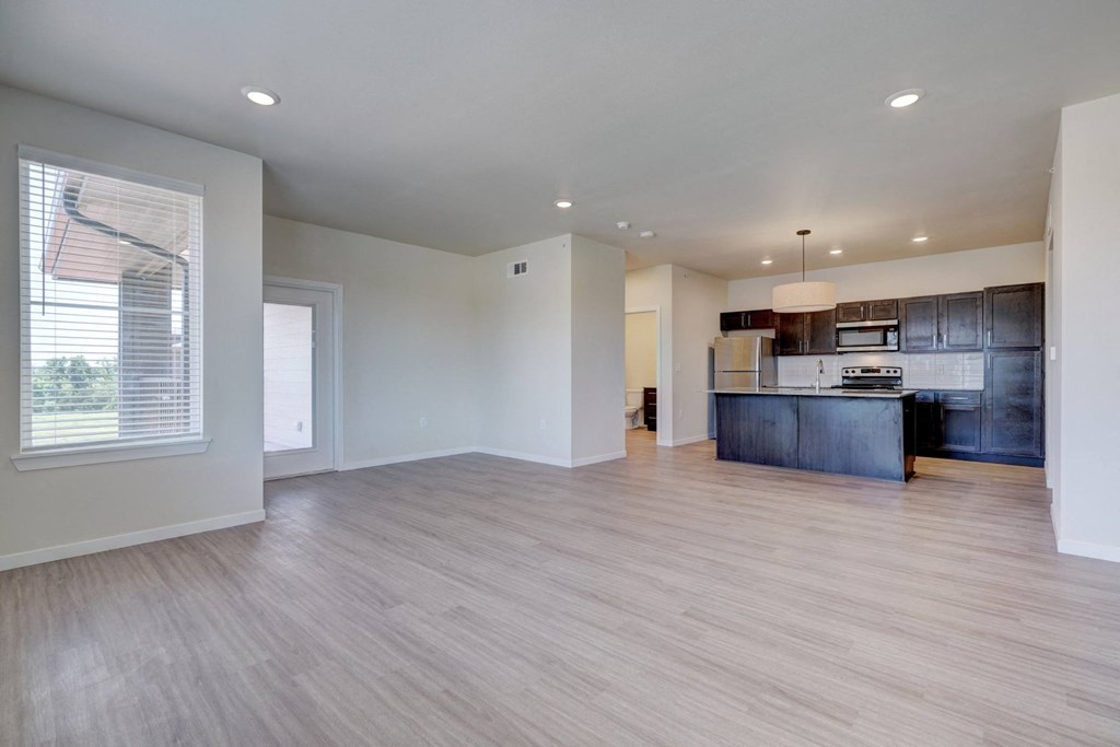 view of living room and kitchen