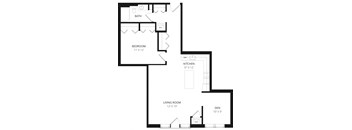 Marbella on Dean one bedroom floor plan