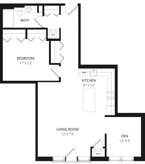 Marbella on Dean one bedroom floor plan