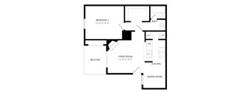 A black and white image of a floor plan for a home with labeled rooms.