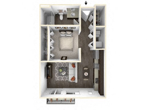 ALLOY Studio 3D Floor Plan at Stitchweld, MILWAUKEE