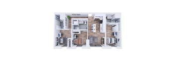 a floor plan of a house with a wooden wall