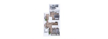a floor plan of a 1 bedroom apartment