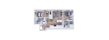 a floor plan of a 3 bedroom apartment