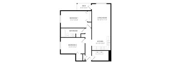 a floor plan of a house with a bedroom and a living room
