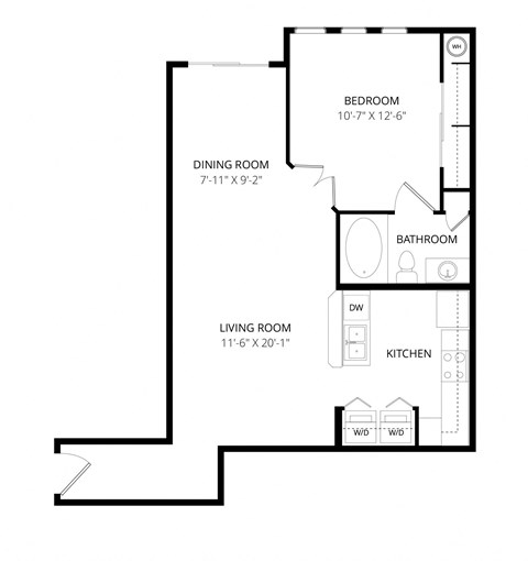 a floor plan of a bedroom apartment