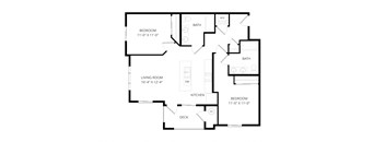 A black and white image of a floor plan for a house.