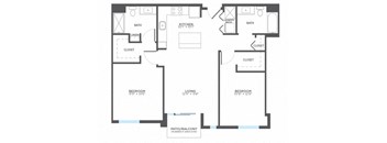 BEVEL 2 Bedroom 2 Bath Floor Plan at Stitchweld, MILWAUKEE, WI