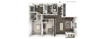 BURNISH 2 Bedroom 2 Bath 3D Floor Plan at Stitchweld, Wisconsin, 53207