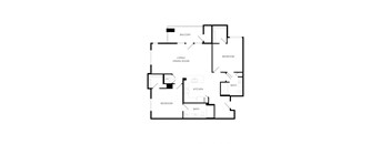 a floor plan of a house showing the bedrooms and the living room