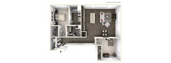 CALIPER 2 Bedroom 2 Bath 3D Floor Plan at Stitchweld, Wisconsin