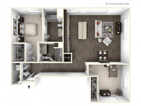 CALIPER 2 Bedroom 2 Bath 3D Floor Plan at Stitchweld, Wisconsin