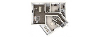 DART 2 Bedroom 2 Bath 3D Floor Plan at Stitchweld, MILWAUKEE, Wisconsin