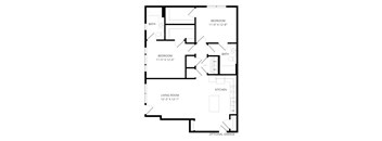 A black and white image of a house floor plan.