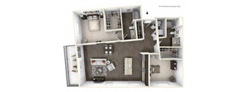 EYELET 2 Bedroom 2 Bath 3D Floor Plan at Stitchweld, MILWAUKEE, WI