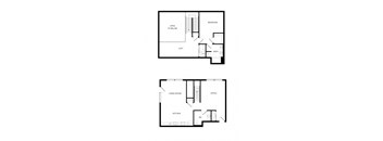 a floor plan of a house with two different floor plans
