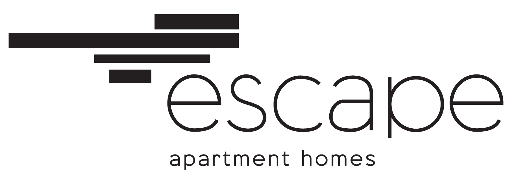 the logo for escape apartment homes