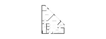 a floor plan of a house with an attic floor and a triangular shaped floor plan