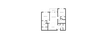 a floor plan of a house with a bedroom and a living room