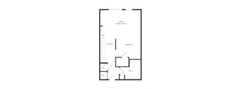 a floor plan of a 1 bedroom floor plan