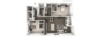 FILLET 2 Bedroom 2 Bath 3D Floor Plan at Stitchweld, MILWAUKEE, 53207