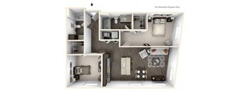 FLARE 2 Bedroom 2 Bath 3D Floor Plan at Stitchweld, Wisconsin