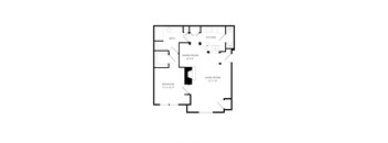 a floor plan of a house with a bedroom and a living room