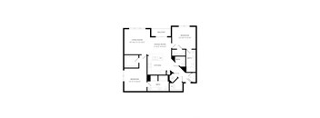 A black and white image of a house floor plan.