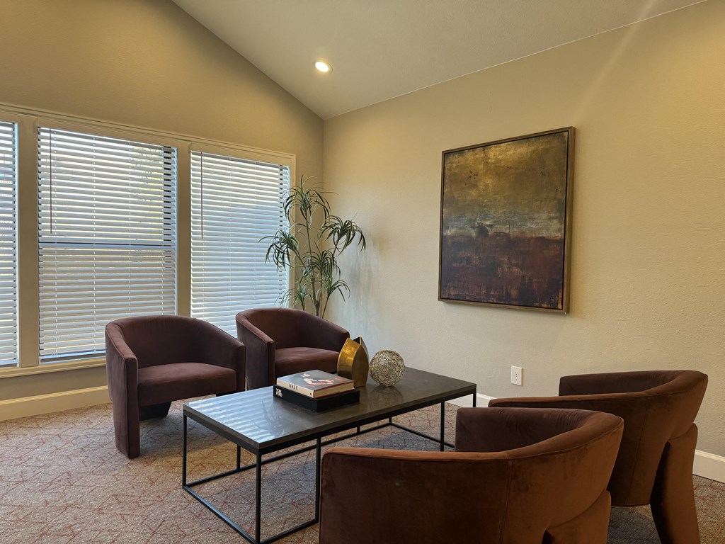 Lounge room with chairs and a coffee table