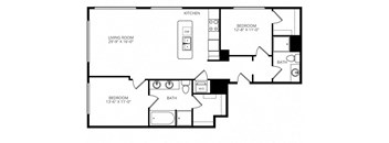 a floor plan of a house with a bedroom and a living room