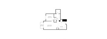 a floor plan of a house with a bedroom and a living room