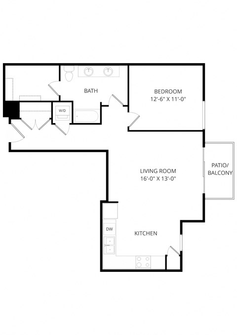 a floor plan of a house with a bedroom and a living room