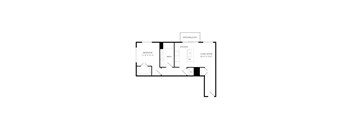 a floor plan of a house with a bedroom and a living room
