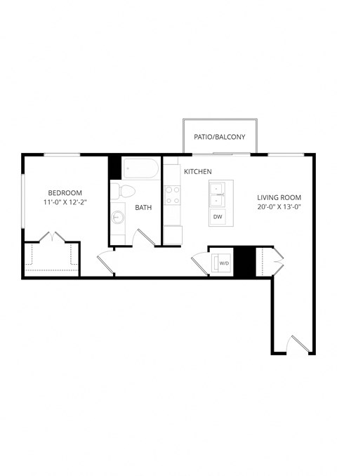 a floor plan of a house with a bedroom and a living room