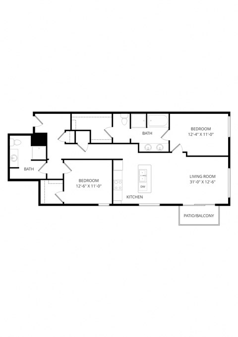 a floor plan of a home with a bedroom and a living room