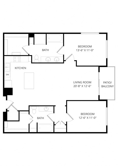 a floor plan of a house with a bedroom and a living room