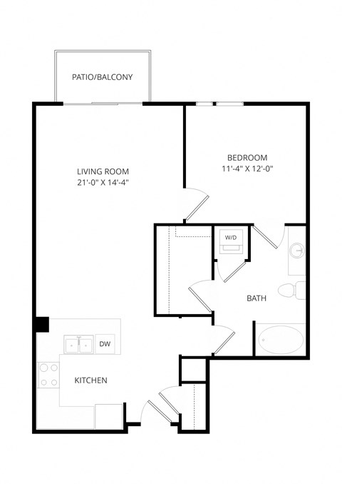 a floor plan of a house with a bedroom and a living room