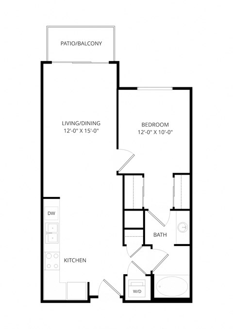 a floor plan of a house with a bedroom and a living room