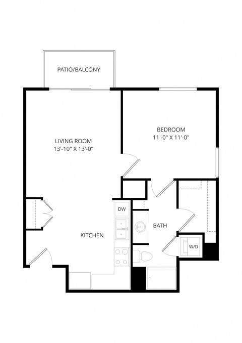 a floor plan of a house with a bedroom and a living room
