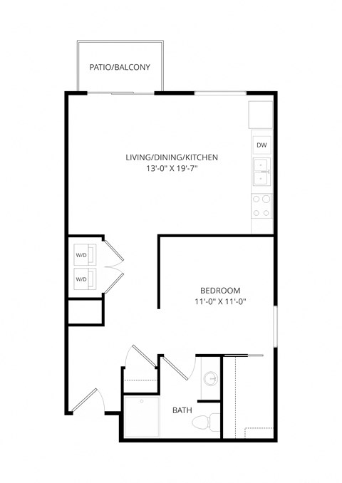 a floor plan of a house with a bedroom and a living room