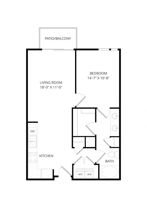 a floor plan of a house with a bedroom and a living room