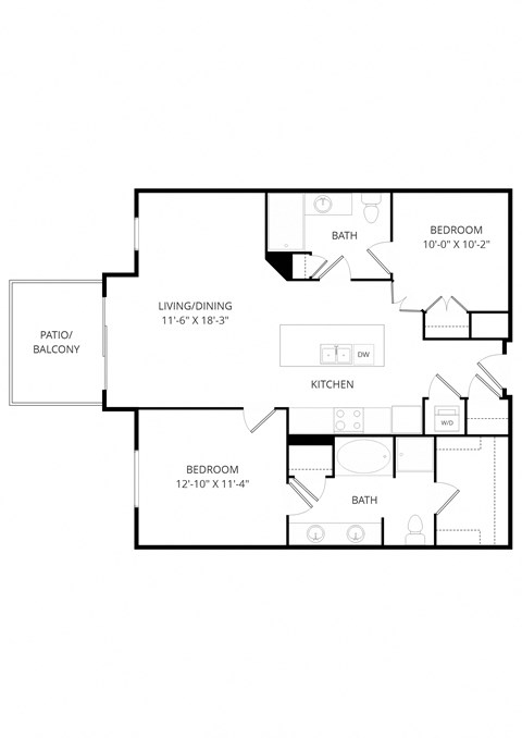 a floor plan of a house with a bedroom and a living room